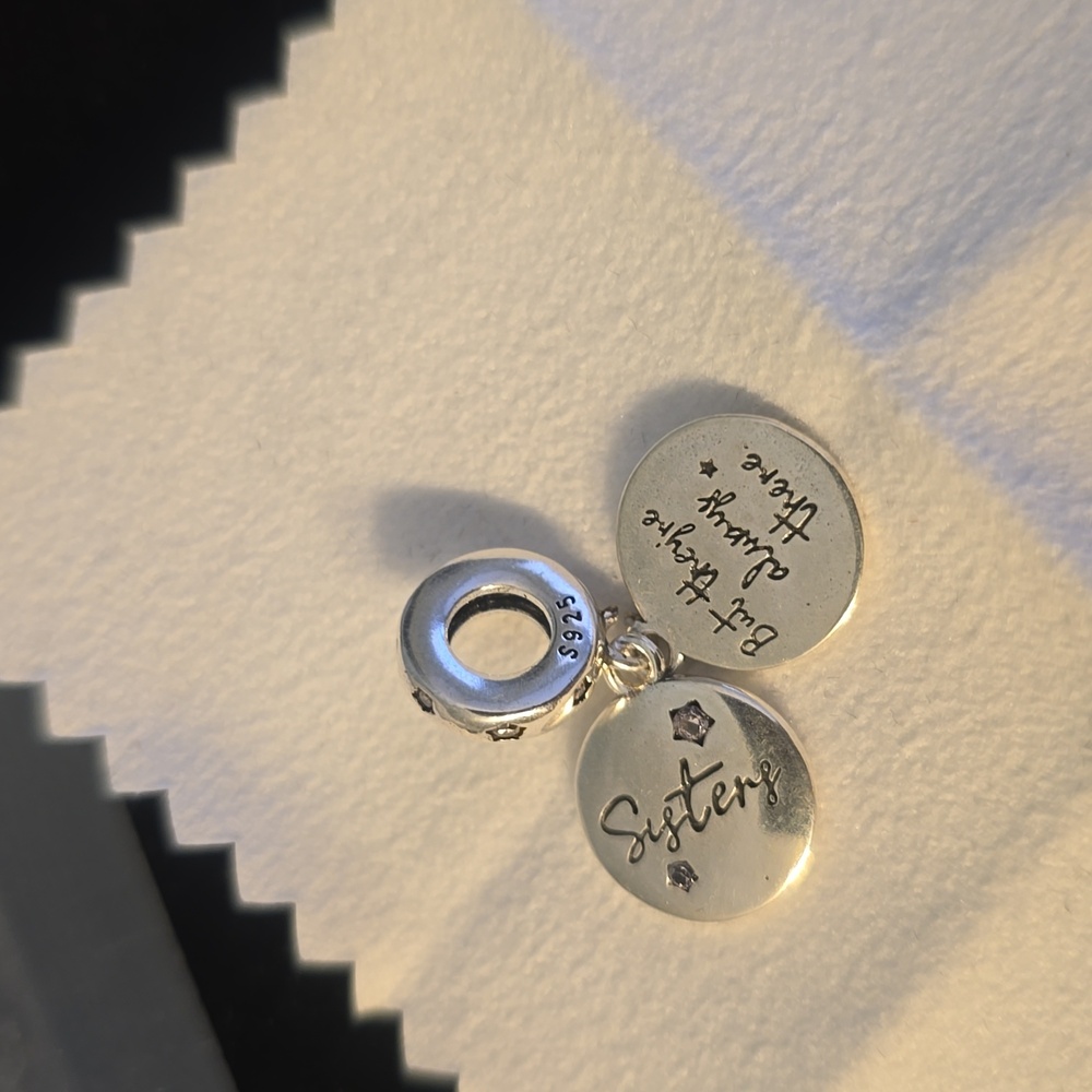 925 Silver Sister Charm "You Dont Alway See Them, But They Are Always There" New